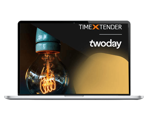 Laptop visar omslag på guide från TimeXtender