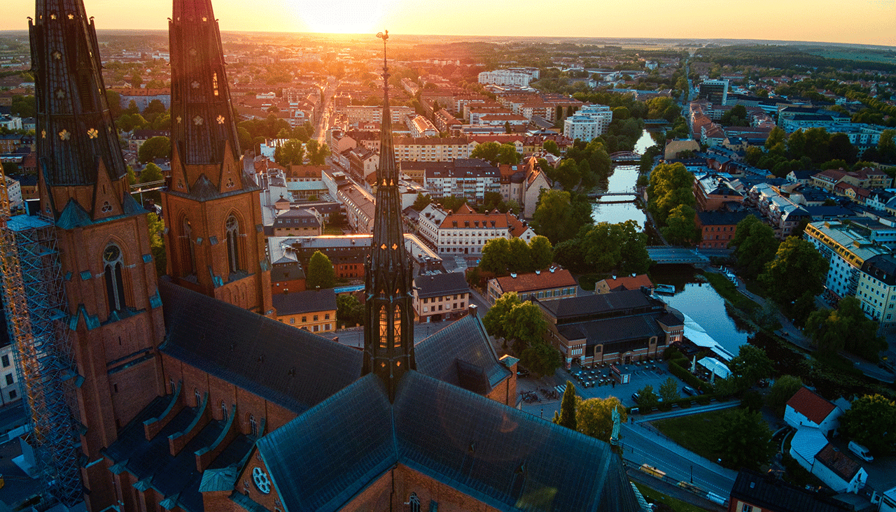 Flygbild över Uppsala