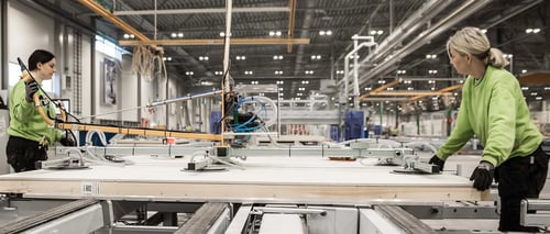 Arbetsbänk i bygghall